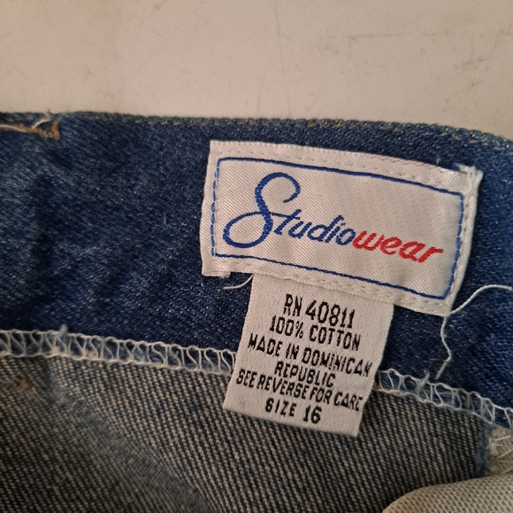 Vintage Studiowear a line blue denim button up skirt - Picture 5 of 5